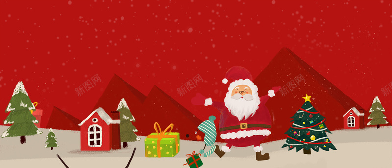 圣诞老人简约卡通礼物盒红色bannerpsd设计背景_新图网 https://ixintu.com 圣诞节 圣诞老人 圣诞快乐 圣诞狂欢 圣诞树 圣诞海报 新年 圣诞元素 双蛋狂欢 元旦 元旦快乐 圣