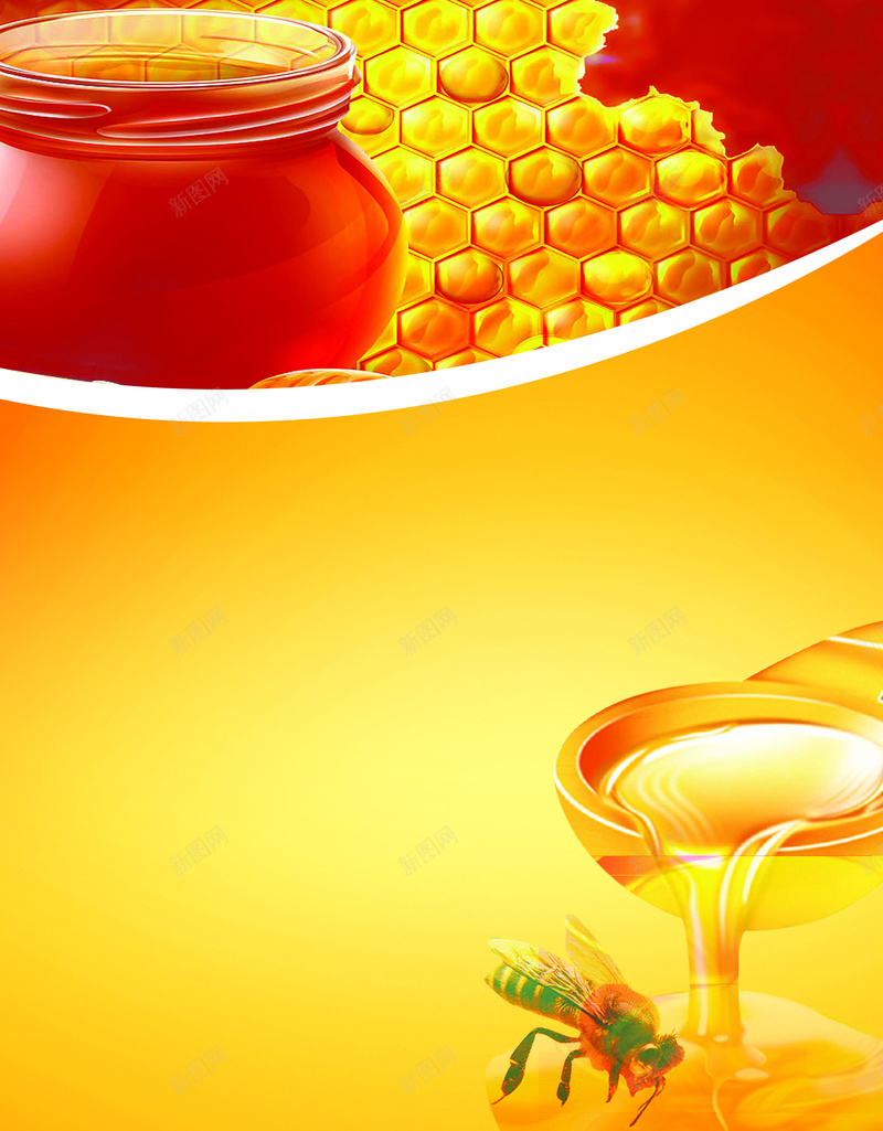 黄色蜂蜜背景素材psd设计背景_新图网 https://ixintu.com 黄色 蜂蜜 海报 背景