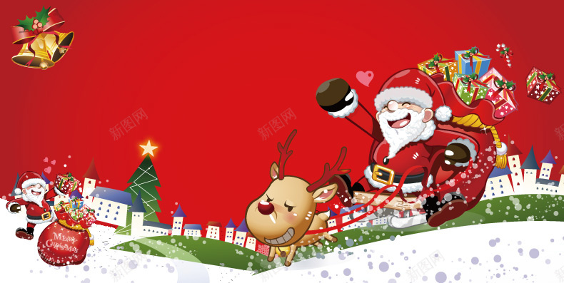 圣诞节促销psd设计背景_新图网 https://ixintu.com 圣诞老人 圣诞树 圣诞节 元旦 新年 圣诞元素 麋鹿 圣诞礼物 详情页海报 卡通 童趣 手绘