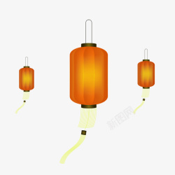 黄色中国风灯笼装饰图案素材