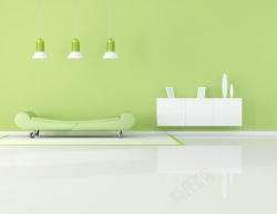 个性客厅绿色简约清新竹林室内装修背景素材高清图片