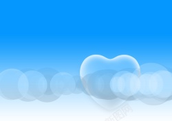 情人节的问候漂浮的云蓝色爱心背景素材高清图片