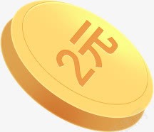 手绘黄色2元金币图标png免抠素材_新图网 https://ixintu.com 黄色 金币 图标