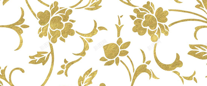 金色花朵底纹背景背景