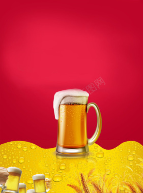 夏日啤酒海报背景图背景