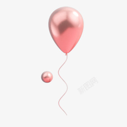 情人粉色反光气球高清图片
