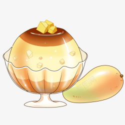 芒果裸蛋糕芒果鸡蛋布丁高清图片