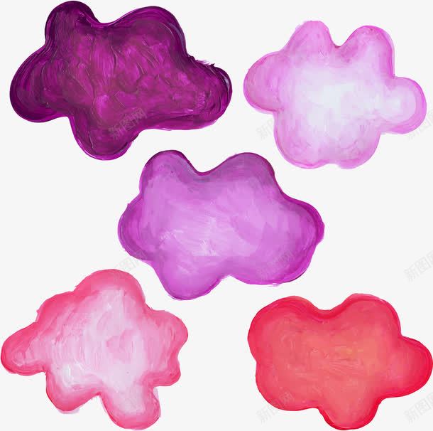 粉紫色浪漫水彩云朵png免抠素材_新图网 https://ixintu.com 矢量素材 云朵形状 水彩画 浪漫紫色 粉刷效果 矢量