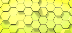 蜜蜂多边形黄色立体蜂窝装饰banner背景高清图片