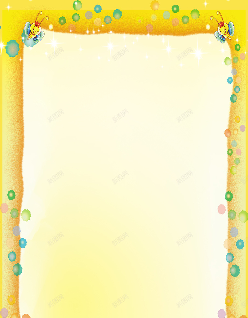 卡通边框H5背景素材psd设计背景_新图网 https://ixintu.com H5背景素材 卡通 小蜜蜂 手绘 童趣 边框 黄色