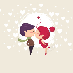 520网络情人节卡通手绘情侣爱心背景素材高清图片