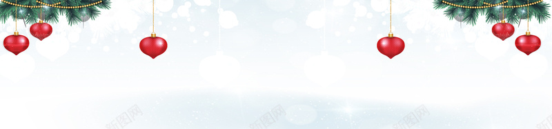 雪花圣诞节装饰白色背景banner背景
