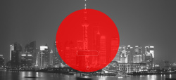圆环城市城市剪影背景banner装饰高清图片