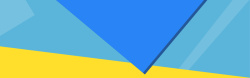 几何切割蓝色黄色几何三角分割banner高清图片