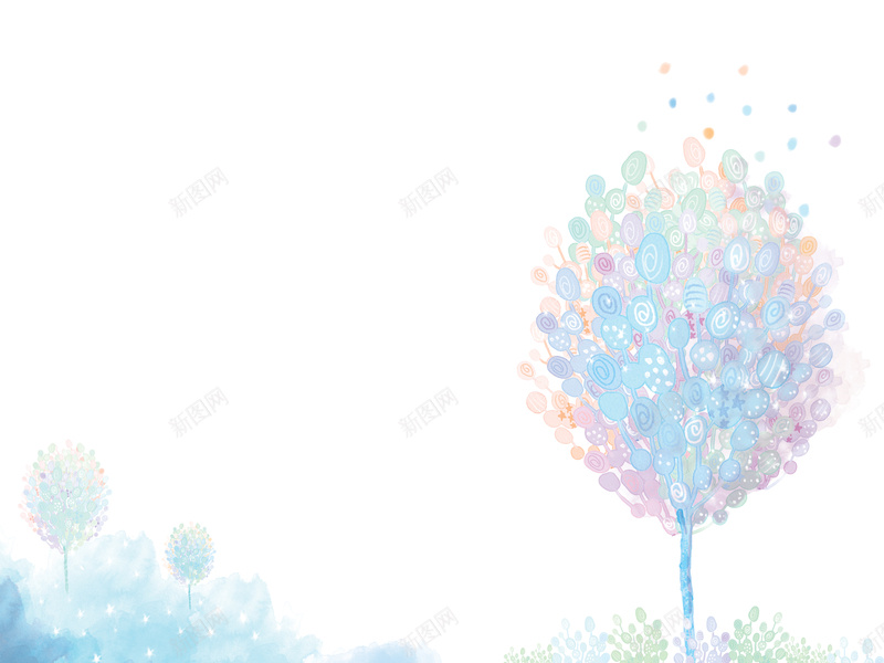 手绘蓝色抽象树印刷背景psd设计背景_新图网 https://ixintu.com 手绘 抽象 蓝色 造型 树 印刷背景 卡通 童趣