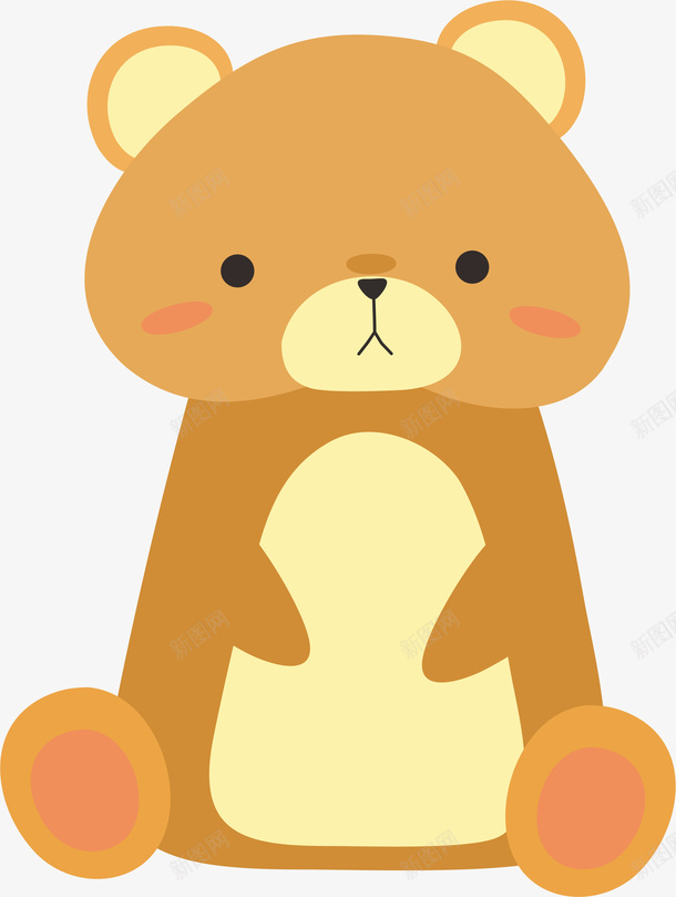 可爱坐姿小熊ai免抠素材_新图网 https://ixintu.com 可爱 动物 卡通 小熊