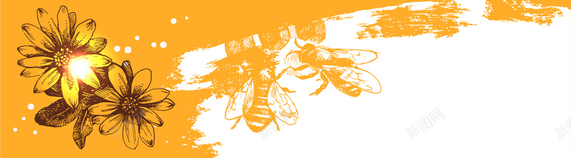 精美蜂蜜元素banner背景jpg设计背景_新图网 https://ixintu.com 蜜蜂 黄色背景 卡通画 海报banner 卡通 童趣 手绘