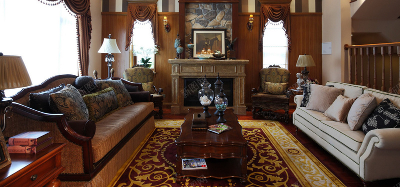 美式客厅装饰效果图背景