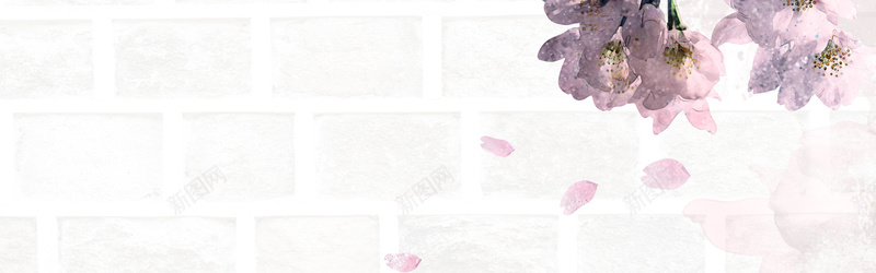 紫色手绘樱花背景背景