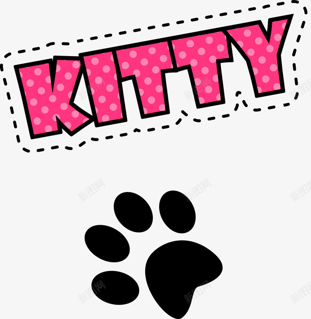 卡通粉色Kitty艺术字png免抠素材_新图网 https://ixintu.com 卡通 Kitty 粉色 英文 艺术字 矢量图案 贴纸