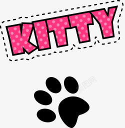 卡通粉色Kitty艺术字素材