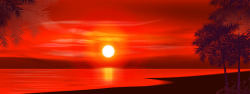 日落海滩红色夕阳背景下载素材高清图片
