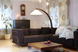 豪华室内装饰客厅落地灯茶几沙发背景素材高清图片