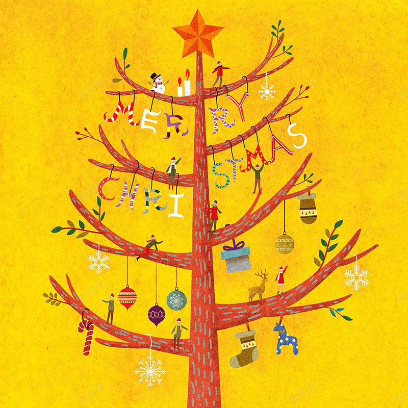 插画圣诞树背景元素jpg设计背景_新图网 https://ixintu.com 背景 圣诞节 海报 圣诞树 圣诞元素 旧式 卡通 童趣 手绘
