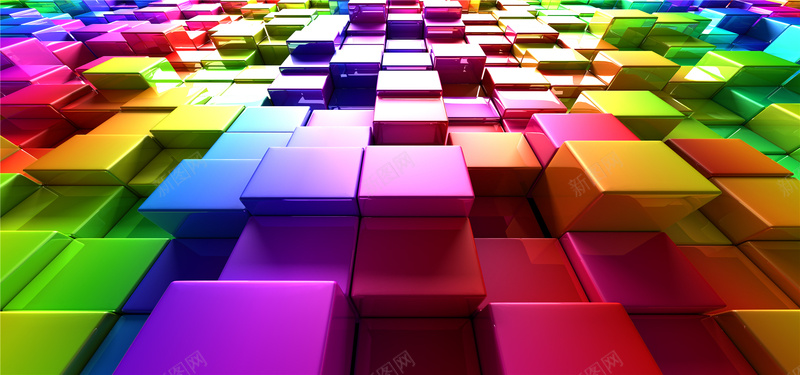 彩色立体方块方形背景背景