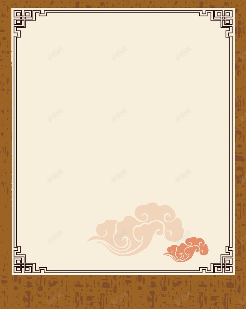 矢量中国风传统美食背景jpg设计背景_新图网 https://ixintu.com 矢量 咖色 黄色 中国风 传统 美食 祥云 古纹边框 古典 背景
