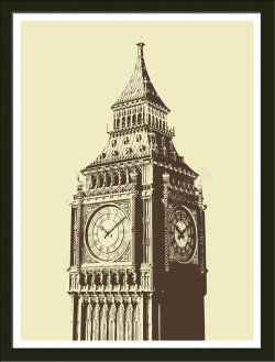 英国大本钟欧洲建筑海报背景素材高清图片