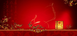 简约暖色调喜庆鸡年中国风红色年味创意背景高清图片