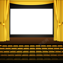 金黄的座椅高端大气的电影院广告矢量背景高清图片