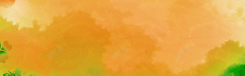 橙色的叶psd设计背景_新图网 https://ixintu.com 海报banner