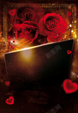 红色玫瑰花背景素材背景