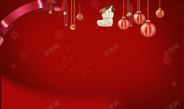红色温馨圣诞背景素材背景