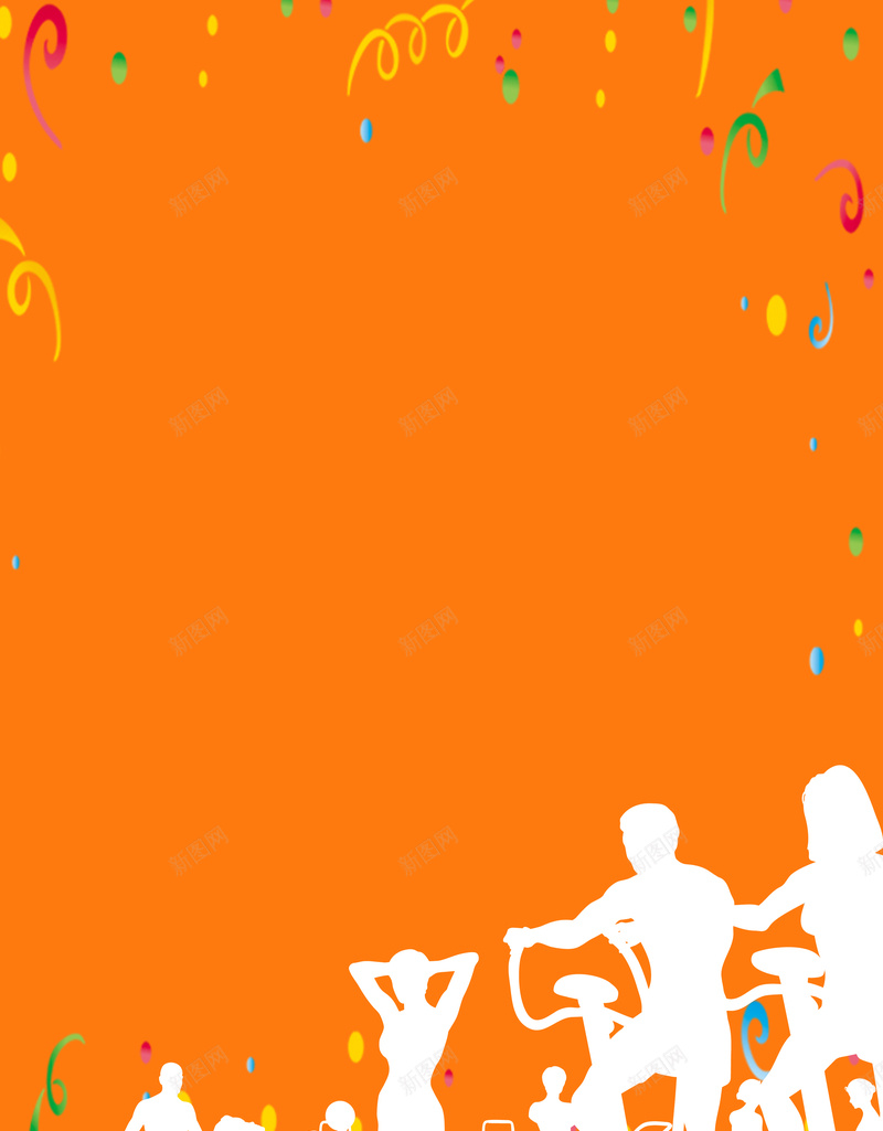 商业促销海报设计psd设计背景_新图网 https://ixintu.com 商场海报 促销 剪影 扁平 橙色 渐变 几何