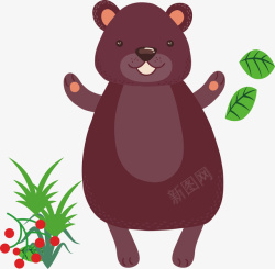 卡通动物小熊插画矢量素材素材