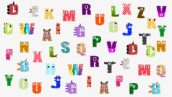 26个英文字母小怪兽素材
