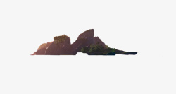 悬浮岛石头小岛上的石头山高清图片