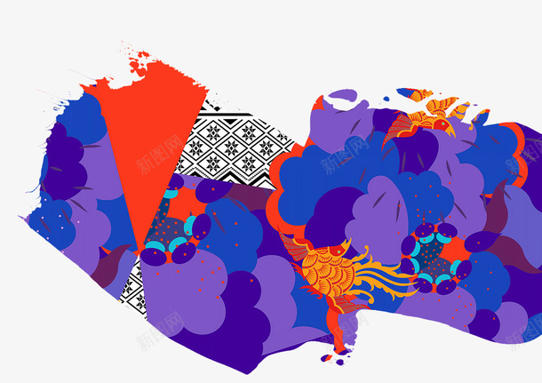 艺术纹理泼墨png免抠素材_新图网 https://ixintu.com 泼墨 艺术 纹理 花