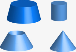 蓝色圆柱蓝色的几何图形高清图片