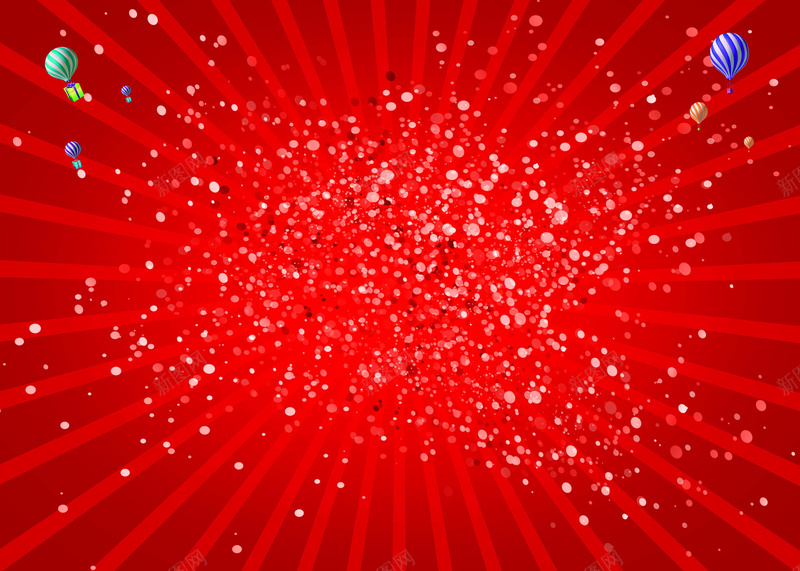 红色颗粒促销背景psd设计背景_新图网 https://ixintu.com 放射光 热气球 颗粒光 扁平 渐变 红色喜庆红色 几何