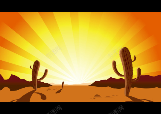 黄色沙漠光束矢量背景素材背景