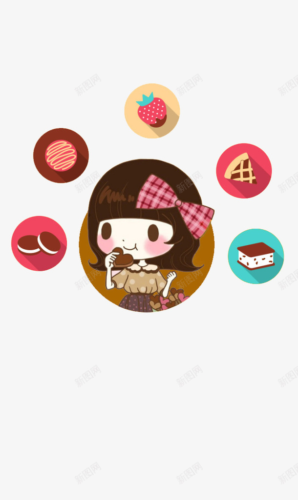 吃货女孩PNG下载png免抠素材_新图网 https://ixintu.com 女孩 蛋糕 草莓 水果 甜品 食物 人物 动漫