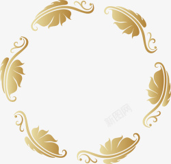 创意矢量圆盘金色花纹图案素材