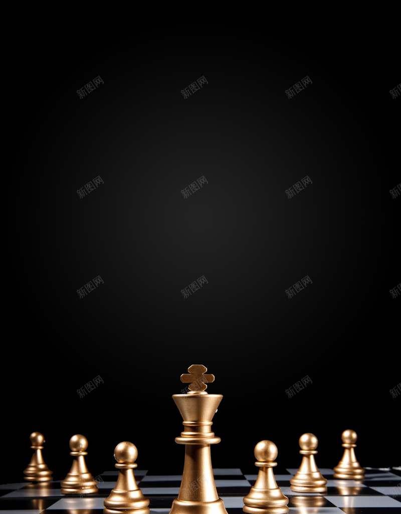 创意简约风格企业文化策略户外海报psd设计背景_新图网 https://ixintu.com 企业文化 决策 布局 策略 象棋 下棋 企业形象 企业标语 黑色背景