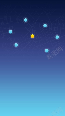 健身地图定位简约蓝色手机H5背景背景