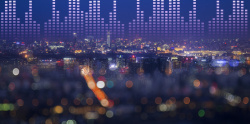 数字化城市城市夜景霓虹灯平面广告高清图片