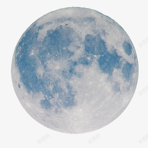 蓝色月亮满月psd免抠素材_新图网 https://ixintu.com 仰望夜空 夜空 月亮 满月 蓝色